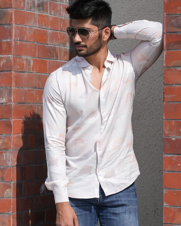 SOFT PINK ABSRACT PRINTED SHIRT