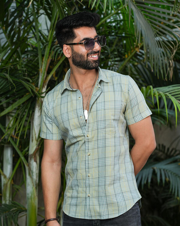 PASTEL GREEN CHECKED SHIRT