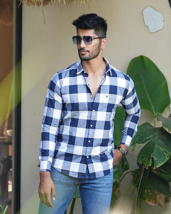 BLUE & WHITE CHECKED SHIRT