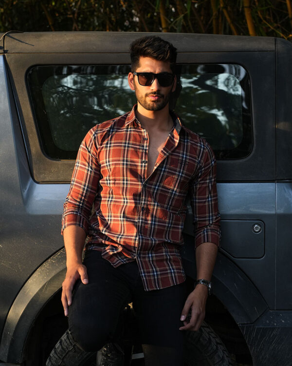EARTHY BROWN & RUST GLEN CHECKS